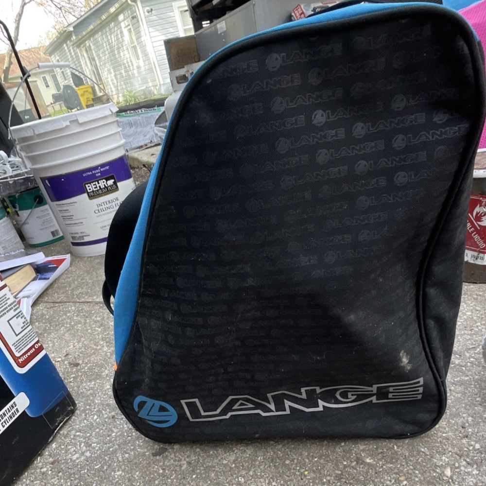Lange Boot Bag Ski Boot Bag Black/Blue Zip Closure Shoulder Strap