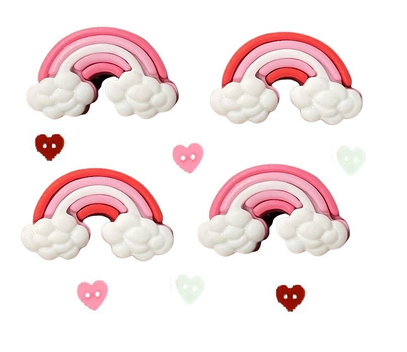 Endless Love - Shelly's Buttons - Valentine's Day Rainbow - Craft Sewing Scrap