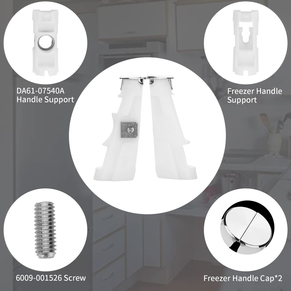 Freezer Door Handle Replacement for Refrigerator with Set Screw Durable