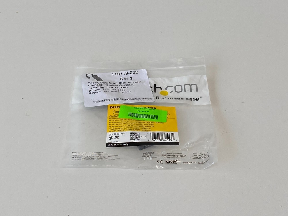 PP21: StarTech USB-C to HDMI Cable Adapter CDP2HD4K60