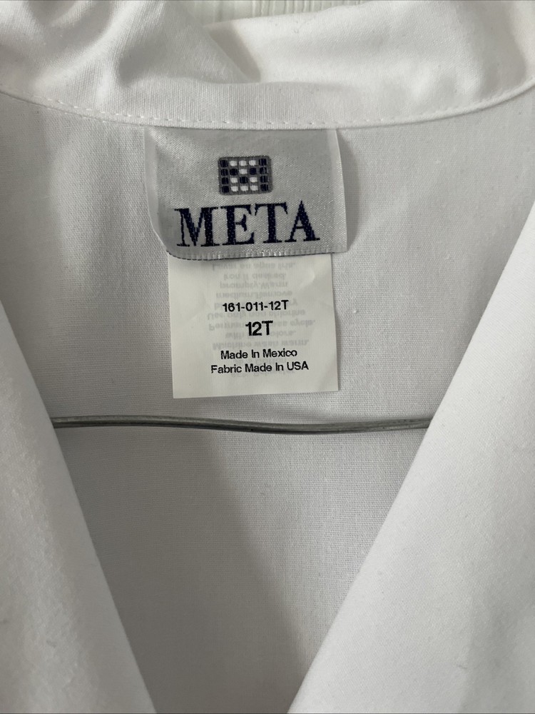 Meta Women’s Lab Coat White Size 12T