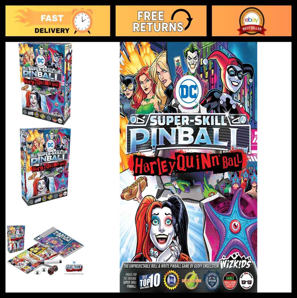 Harley Quinn Pinball Machine - DC Super-Skill Game, Fun Arcade Experience