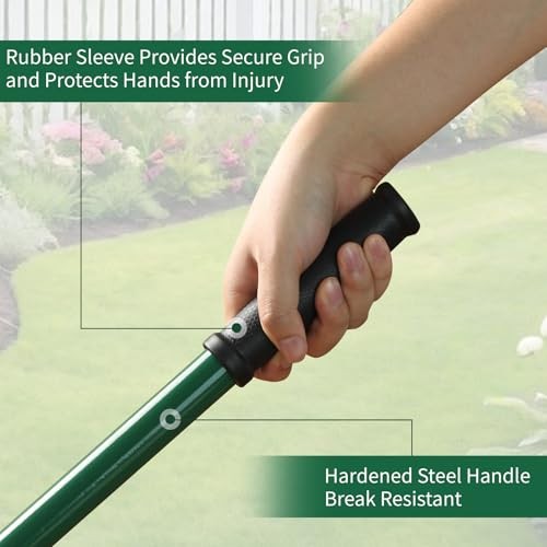 Broadfork Garden Tool with Steel Handle Heavy Duty Five Tines Broad Fork for