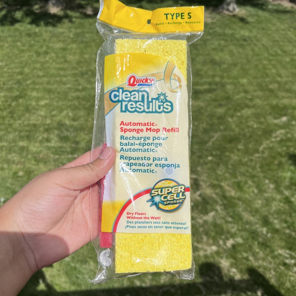 NEW Quickie Type-S Refill Clean Results Automatic Sponge Mop Super Cell Sponge