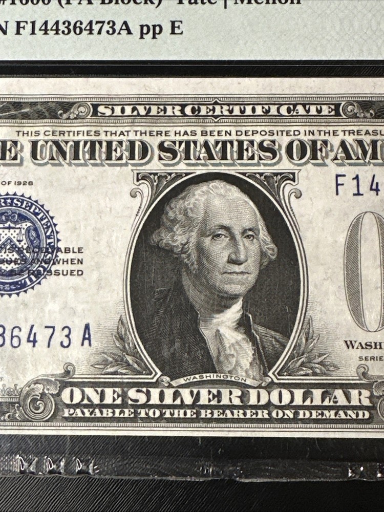 (2) 1928 $1 CONSECUTIVE Silver Certificate 63 EPQ PMG CHOICE UNCIRCULATED