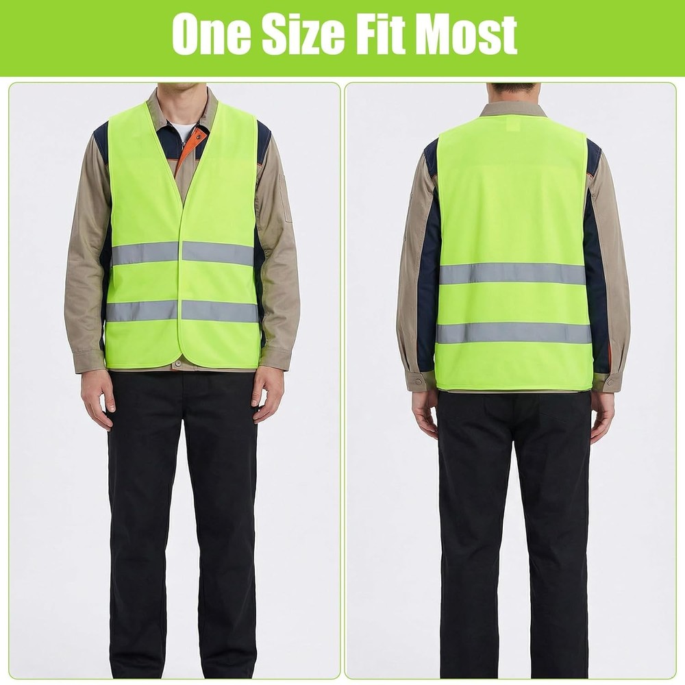 30 PCS High Visibility Safety Vests Reflective Workwear Construction Bulk 2
