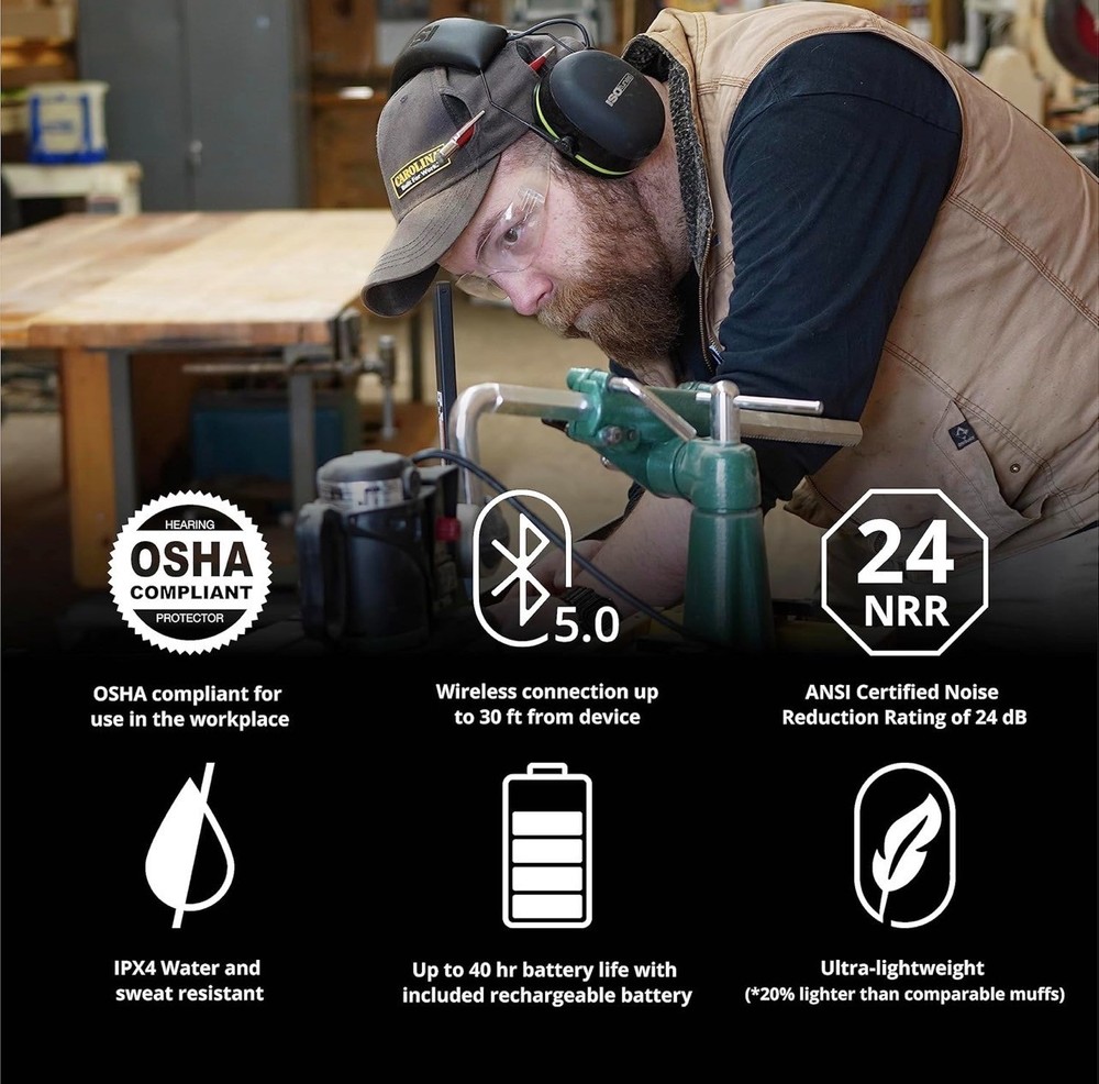 ISOtunes AIR DEFENDER Bluetooth Earmuffs: Comfortable Hearing Protection