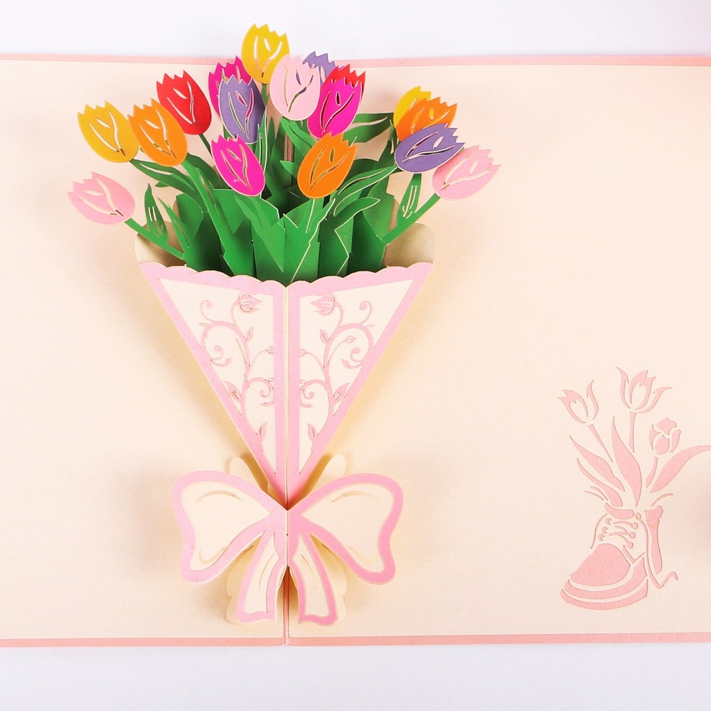Tulip Flower Pop Up Card