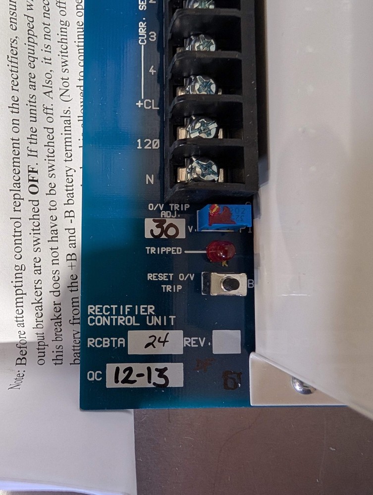 Hayley Rectifier Control Unit - RCBTA24 REV DF