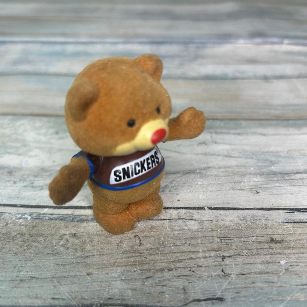 Snickers Bear Figure Vintage 1987 Mars Candy Flocked