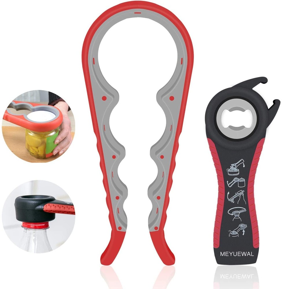 Jar Opener, 5 In 1 Multi Function Can Opener Bottle Opener Kit With Si