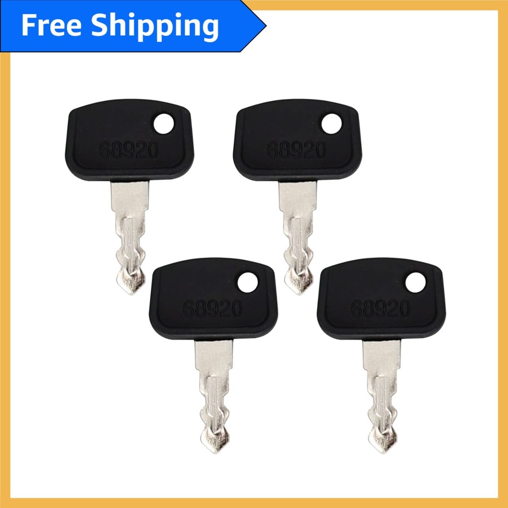 Reliable PL501-68920 Ignition Keys for Kubota UTV and Tractor Models - 4 Pack