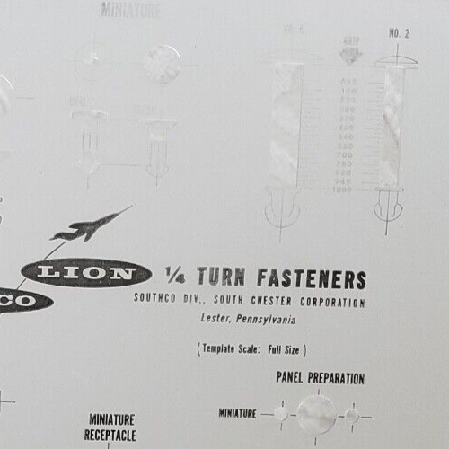 SOUTHCO LION TURN FASTENERS TEMPLATE ENGINEERING DRAFTING ARCHITECT TOOL GUIDE