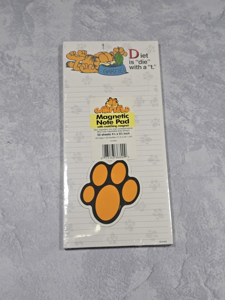 Garfield Lined 50 Sheet Magnetic Notepad With Matching Magnet