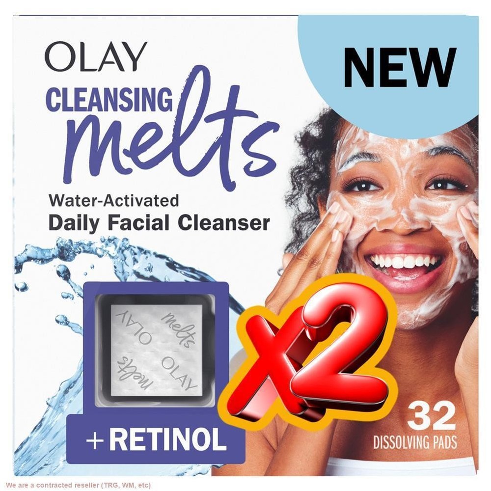 2 PACK!!!!! Olay Face Cleansing Melts with Retinol - 32ct