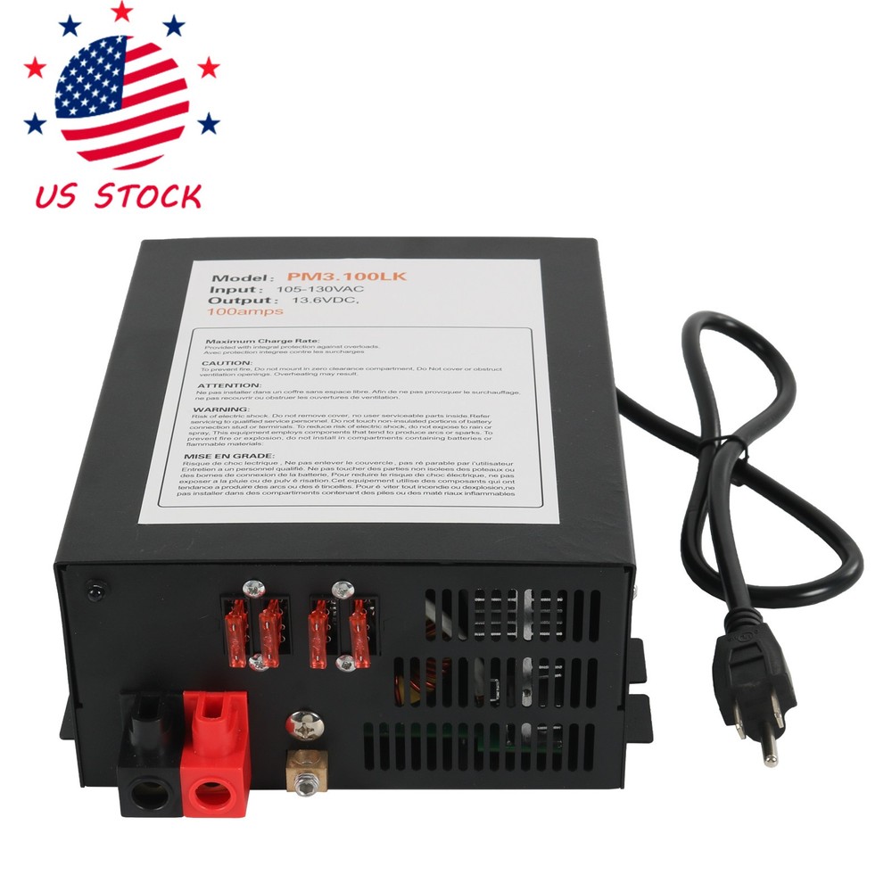100 AMP RV Power Converter Power Supply Charger 3 Stage Charging 110V to 12VDC