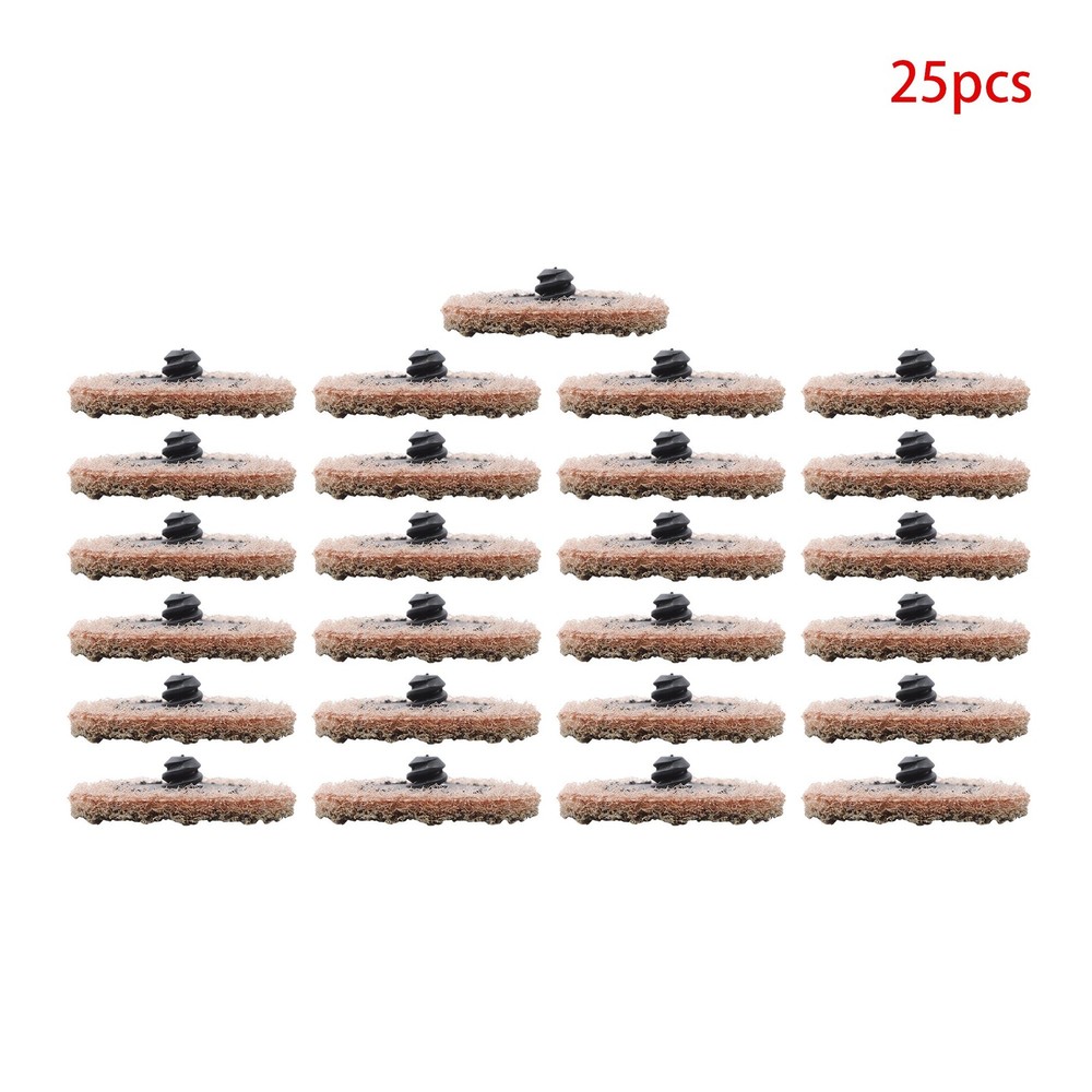 25 Pcs 2" Tan (Coarse) Prep Pad Discs Surface Conditioning Quick Change Discs