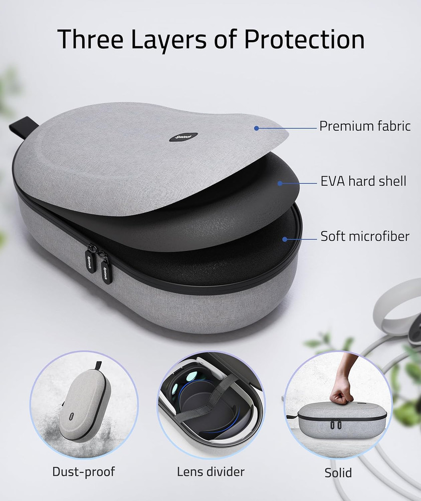 Syntech Hard Carrying Case Compatible with Meta Quest 3S/Quest 3/Oculus Quest 2/