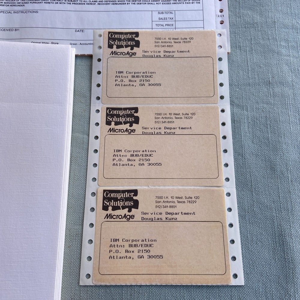 Vintage MicroAge Computer Solutions Technical Services Operations Manual Paper E