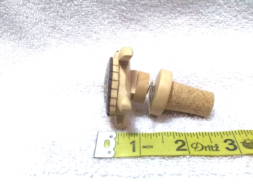 Wine Cork With Spring Turtle Hand Painted Great Vintage Condition