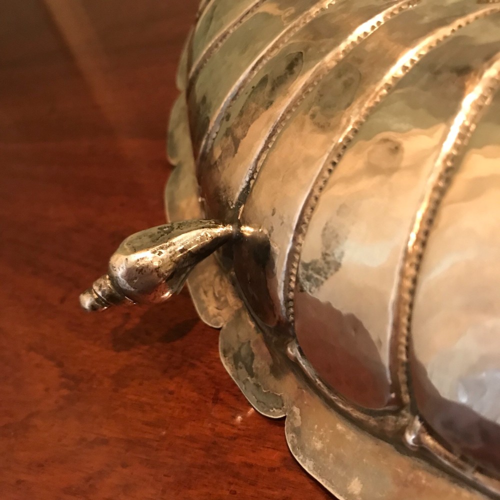 Antique Spanish Colonial Silver Baptismal Font Shell Dish