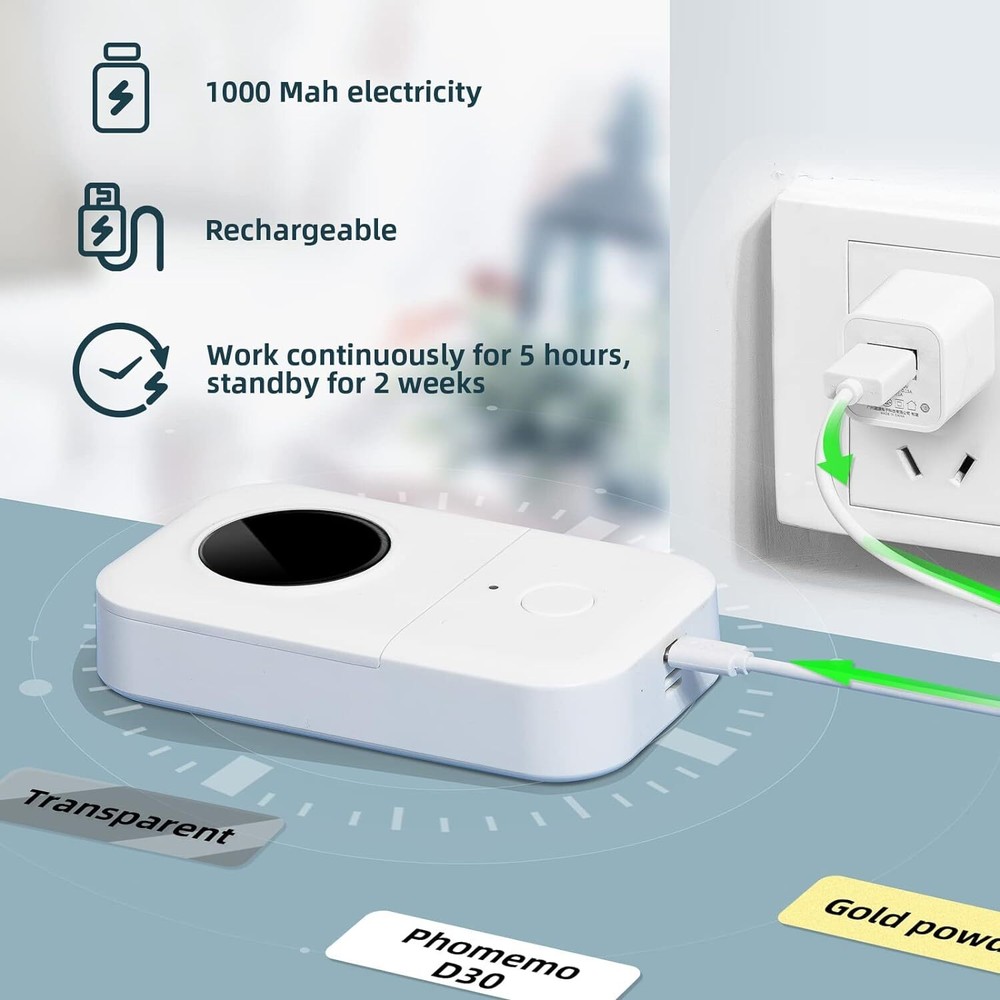 Phomemo D30 Label Maker Machine Portable Bluetooth Mini Thermal Label Printer