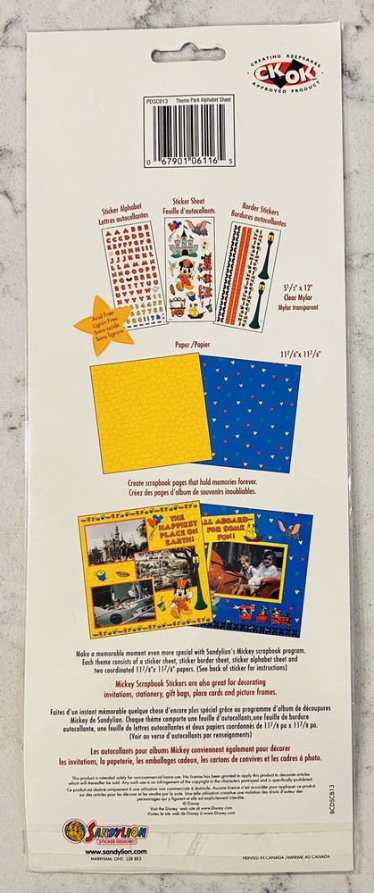 7 - Disney Scrapbook Sticker Mickey Mouse Creative Imaginations Sandylion