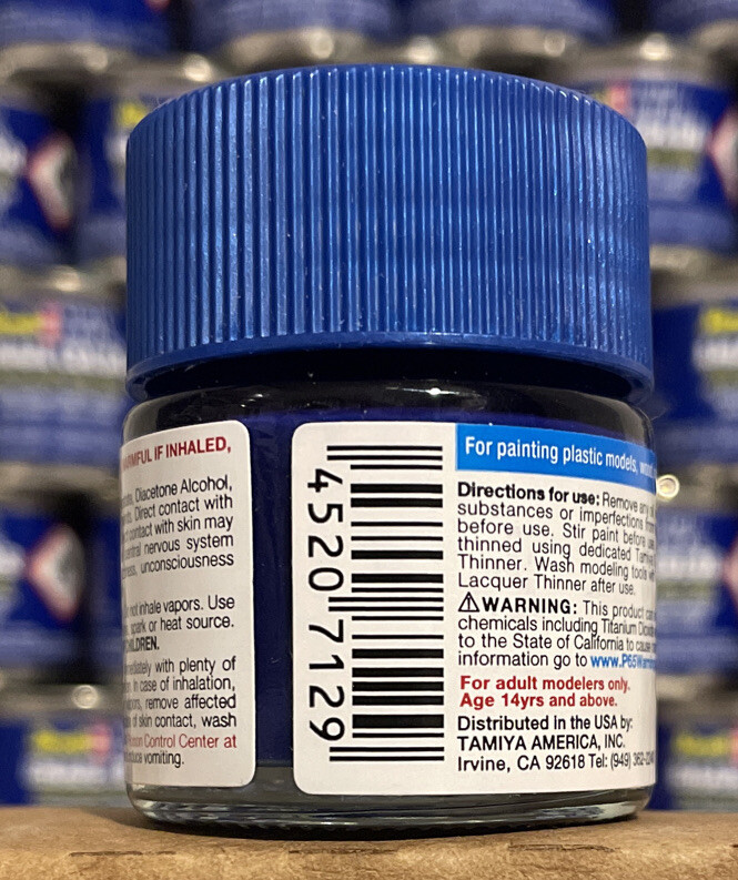 Tamiya Color lacquer color LP-41, Mica Blue.