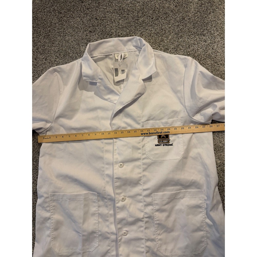 US Army Strong White Lab Coat Smock Small General Purpose Polyester Cotton *