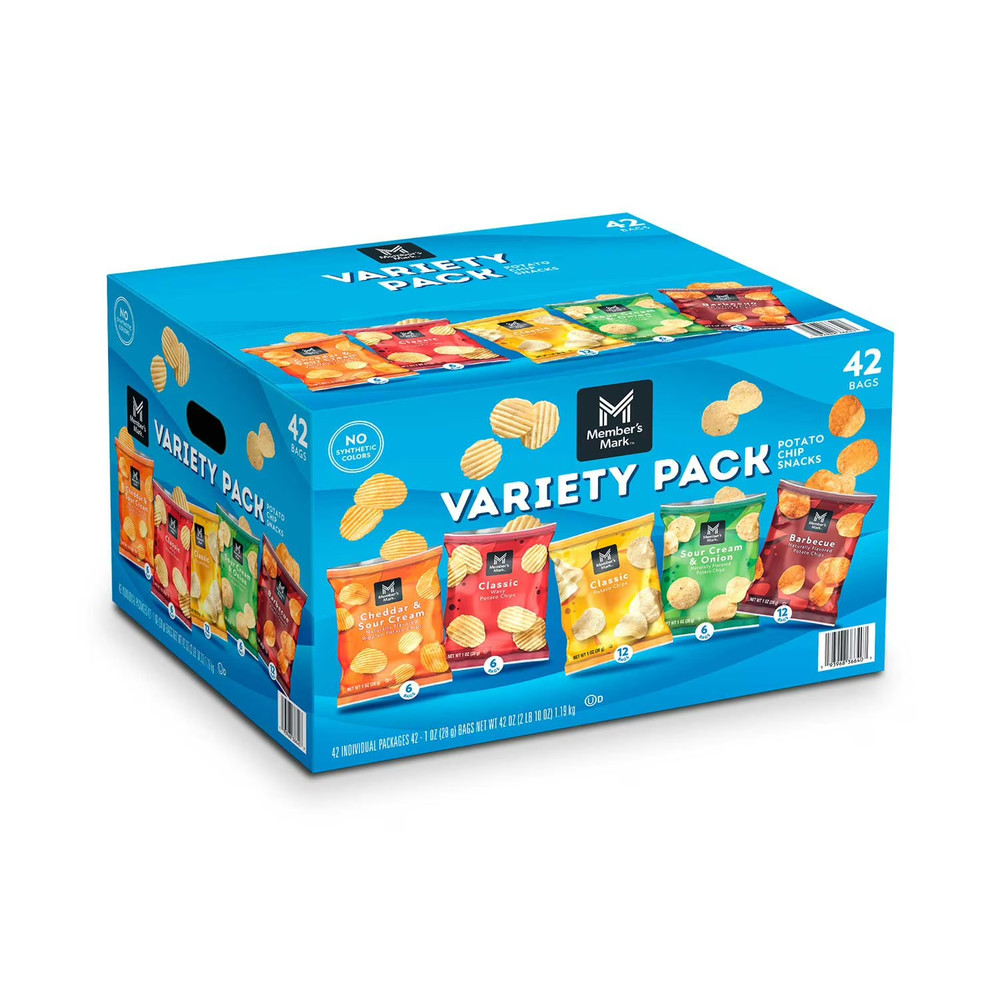 42 PACK - Member's Mark Variety Pack Potato Chips, 1 oz. (Total 42 oz) FRESH