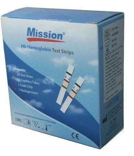 Mission HB Hemoglobin Test Strips 50 Test Strips Best Quality