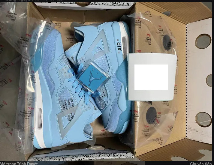 Men's All Size US Jordan 4 Retro "Off White Blue"