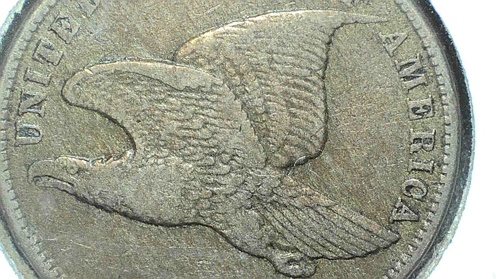 1858 flying eagle cent small letters VF