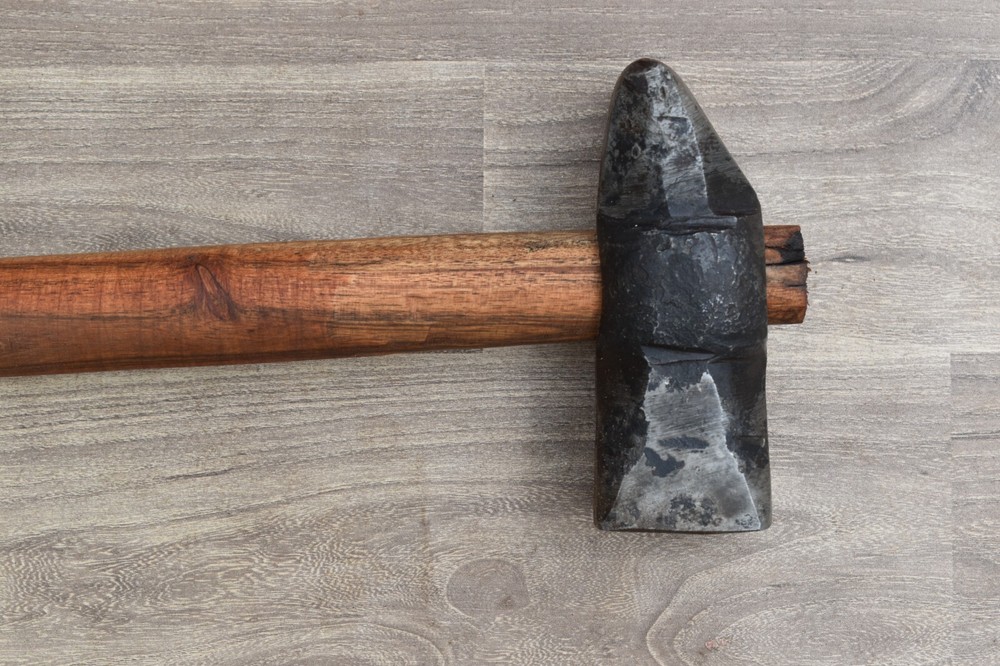 Blacksmith Hammer Iron Handforged Wood Working Square Head Hammer Tool Workshop
