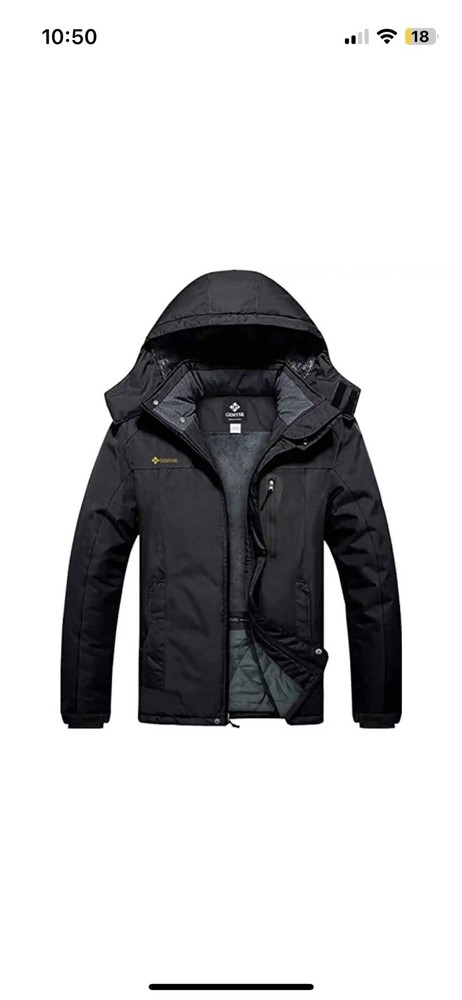 Gemyse Windproof Waterproof Ski Jacket W Fleece Liner medium Black