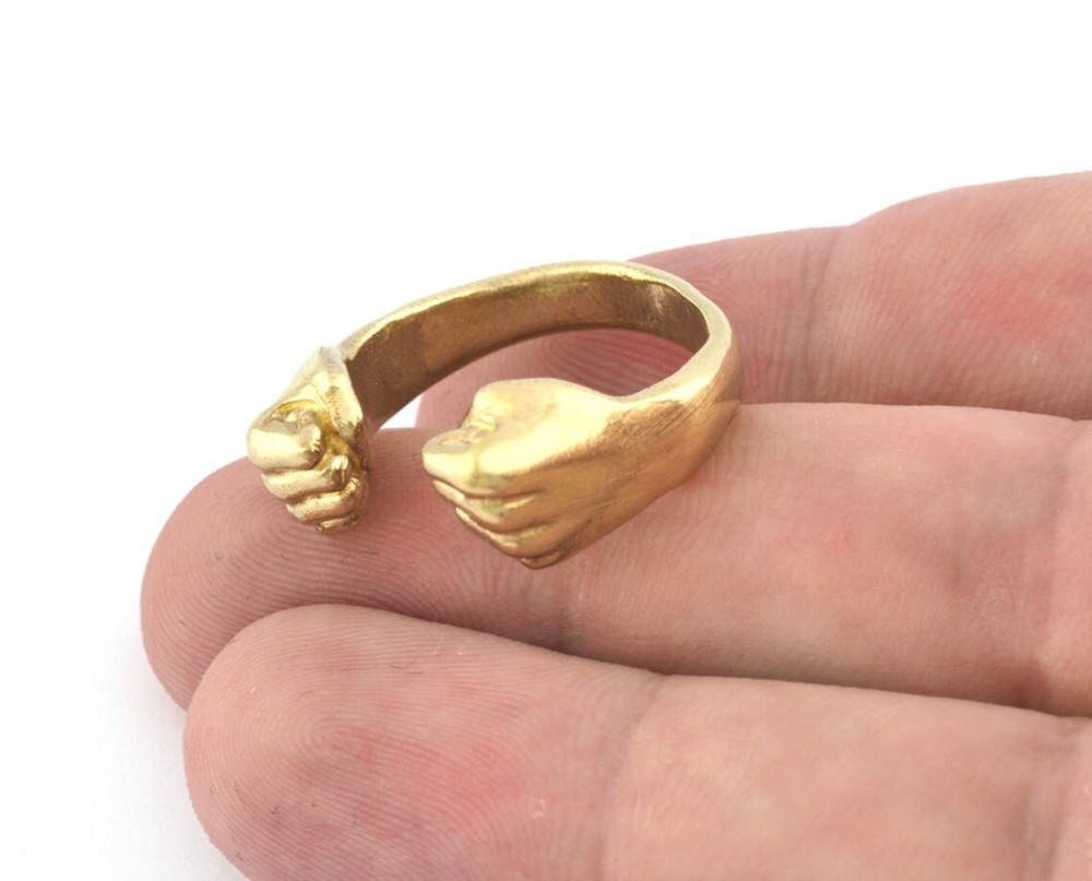Punch Adjustable Ring Raw brass (18.5mm 8.5US inner size) 5391