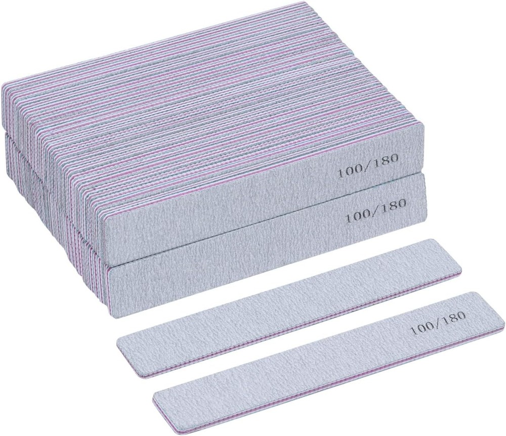 100 Pack Acrylic Nail Files Double Sided 100/180 Grit