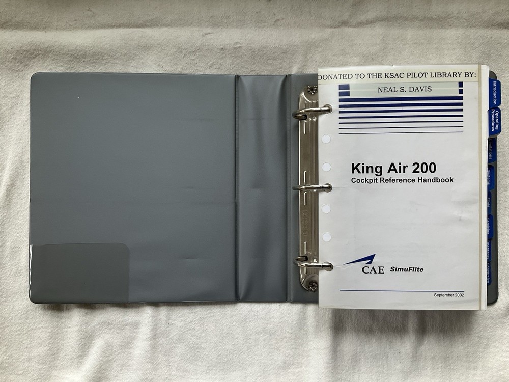 CAE SimuFlite Beechcraft King Air 200 Cockpit Reference Handbook