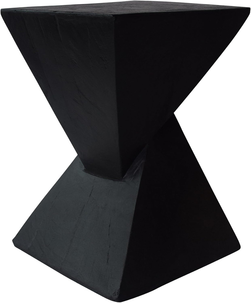 Kajsa Outdoor Lightweight Concrete Accent Table, Black