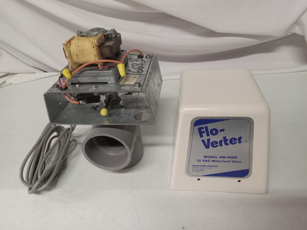 Heliotrope Flo-Verter HM 4000 12 VAC Motorized 2" CPVC 3-Way Diverting Valve NOS