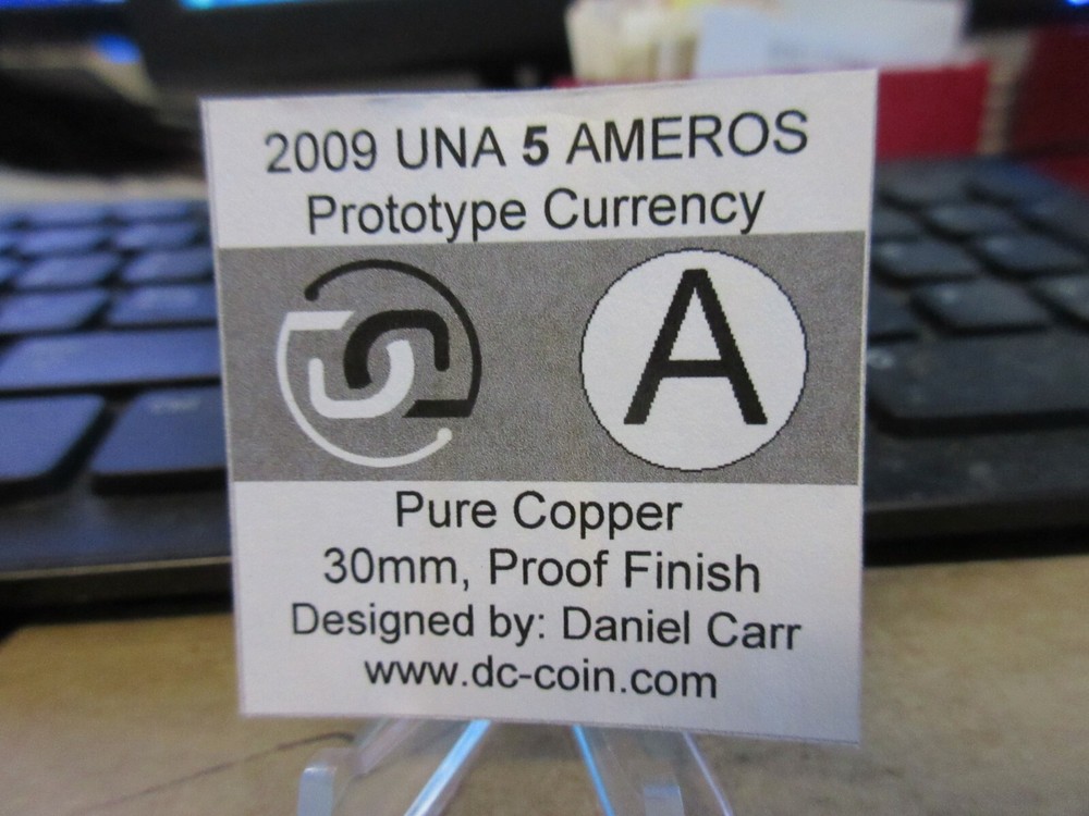 2009 5 Ameros Pattern "Pegasus" by Daniel Carr Copper Medal ANACS PL MS 65 DCAM
