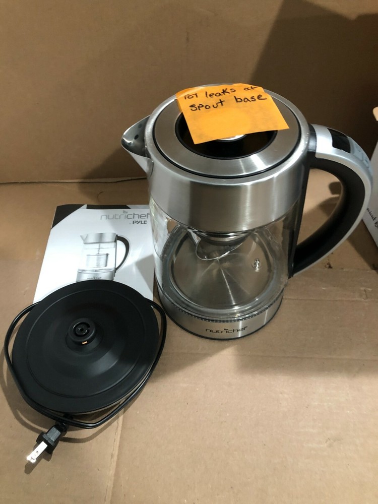 NUTRICHEF Digital Hot Water Glass Kettle with Tea Filter, Temperature Control