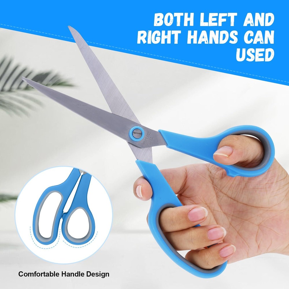 Dushco 8.5 Inch Multipurpose Scissors Bulk Set of 3 Pack Ultra Durable and Sharp