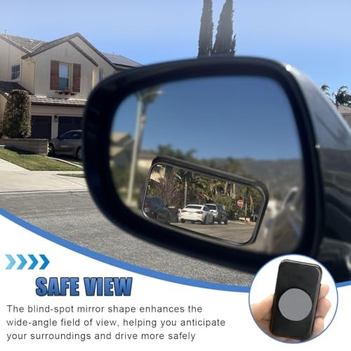 2PCS Blind Spot Mirror for Car, HD Glass Wide Angle Convex Rectangular Black