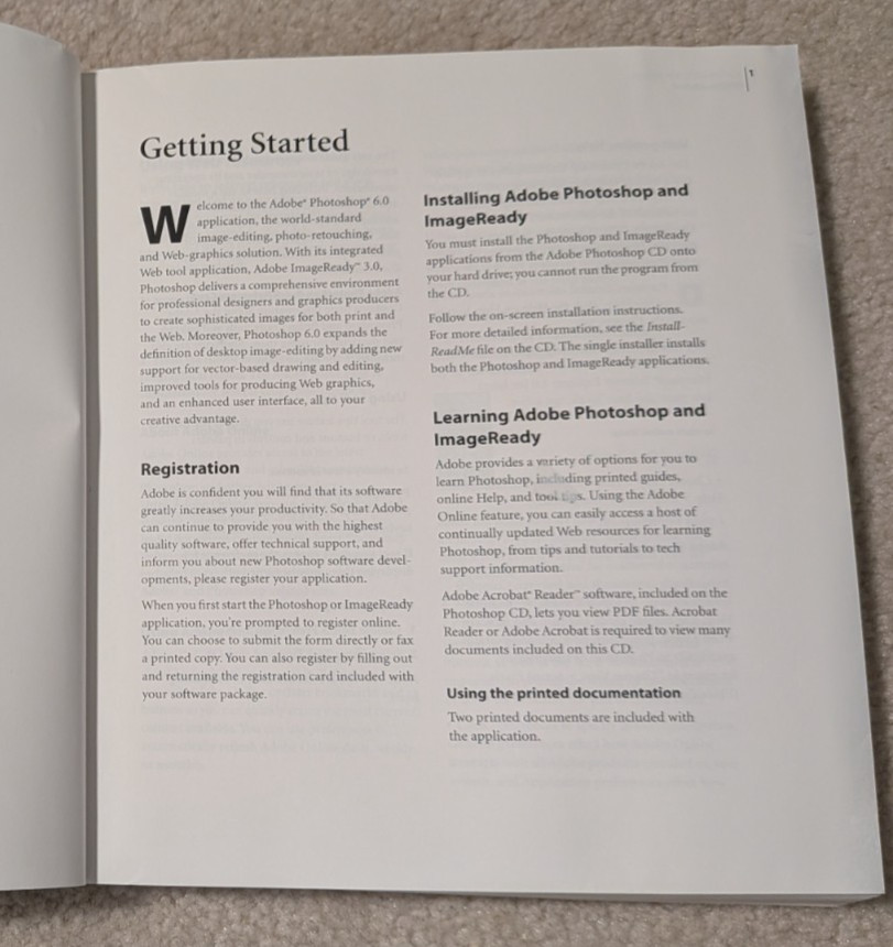 Adobe Photoshop 6.0 User Guide Book Instruction Manual Only (not software)