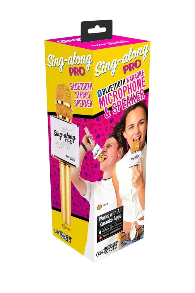 Sing-along PRO Karaoke Microphone and Bluetooth Speaker All-in-one (Gold)