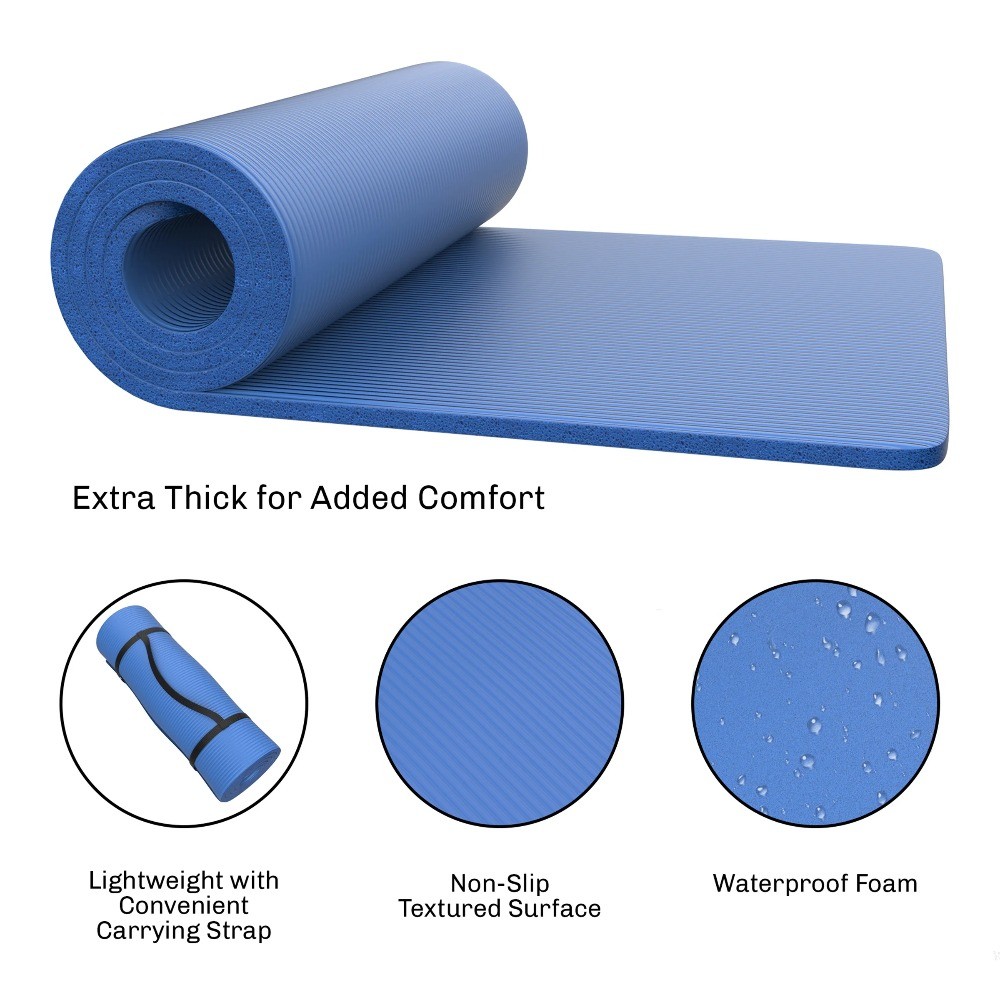 Outdoors 0.75-Inch-Thick Foam Sleeping Pad for Camping (Blue)