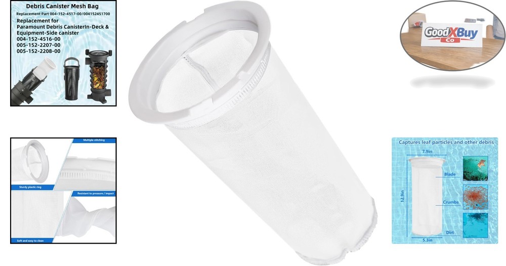 Replacement Pool Skimmer Basket Screen 600 Micron Mesh Bag for Paramount Debr...