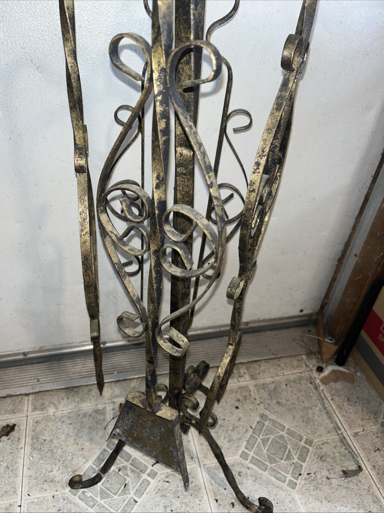 Raw Iron Customized Vintage Fireplace Tool 4 Piece Set