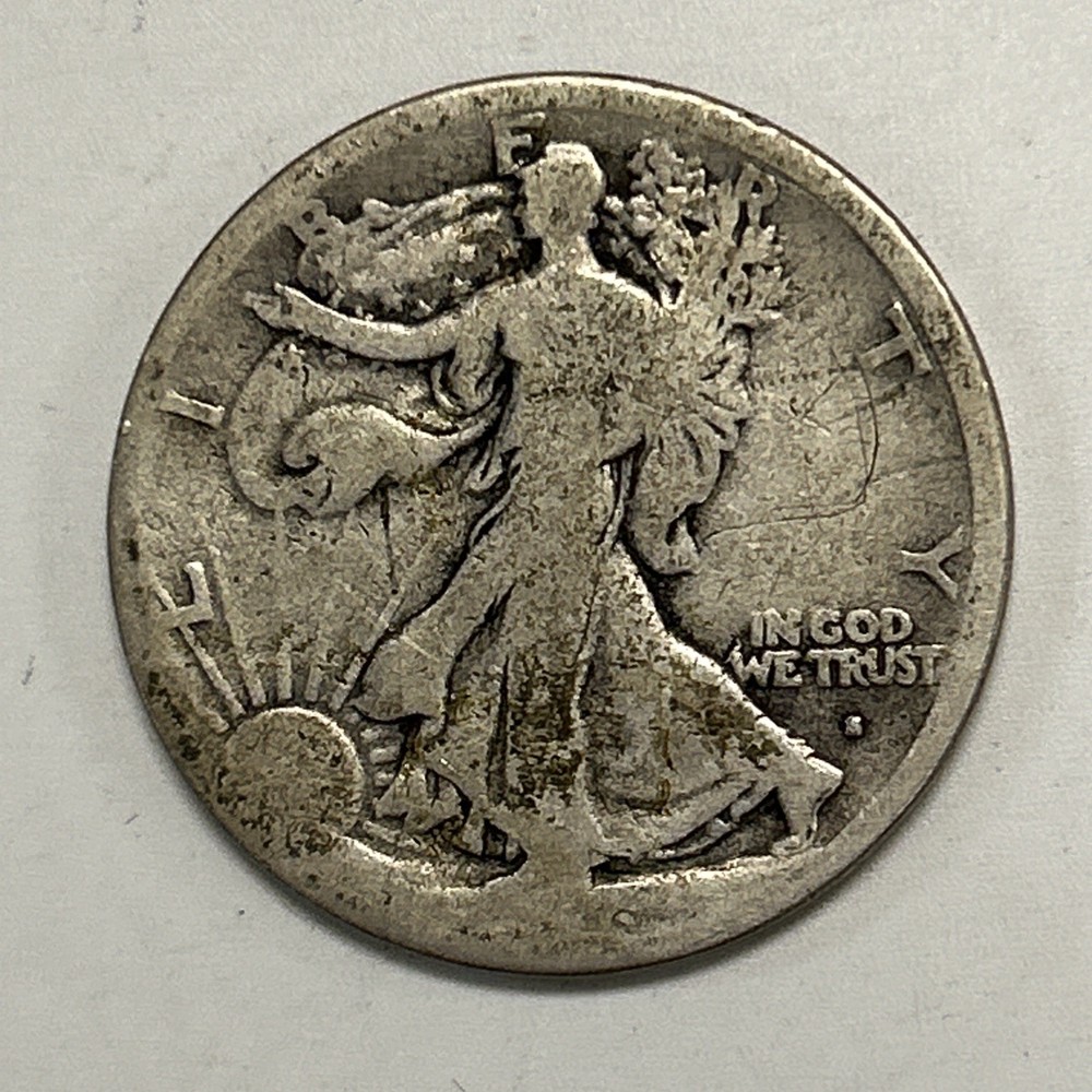 1916-S Walking Liberty Half Dollar.